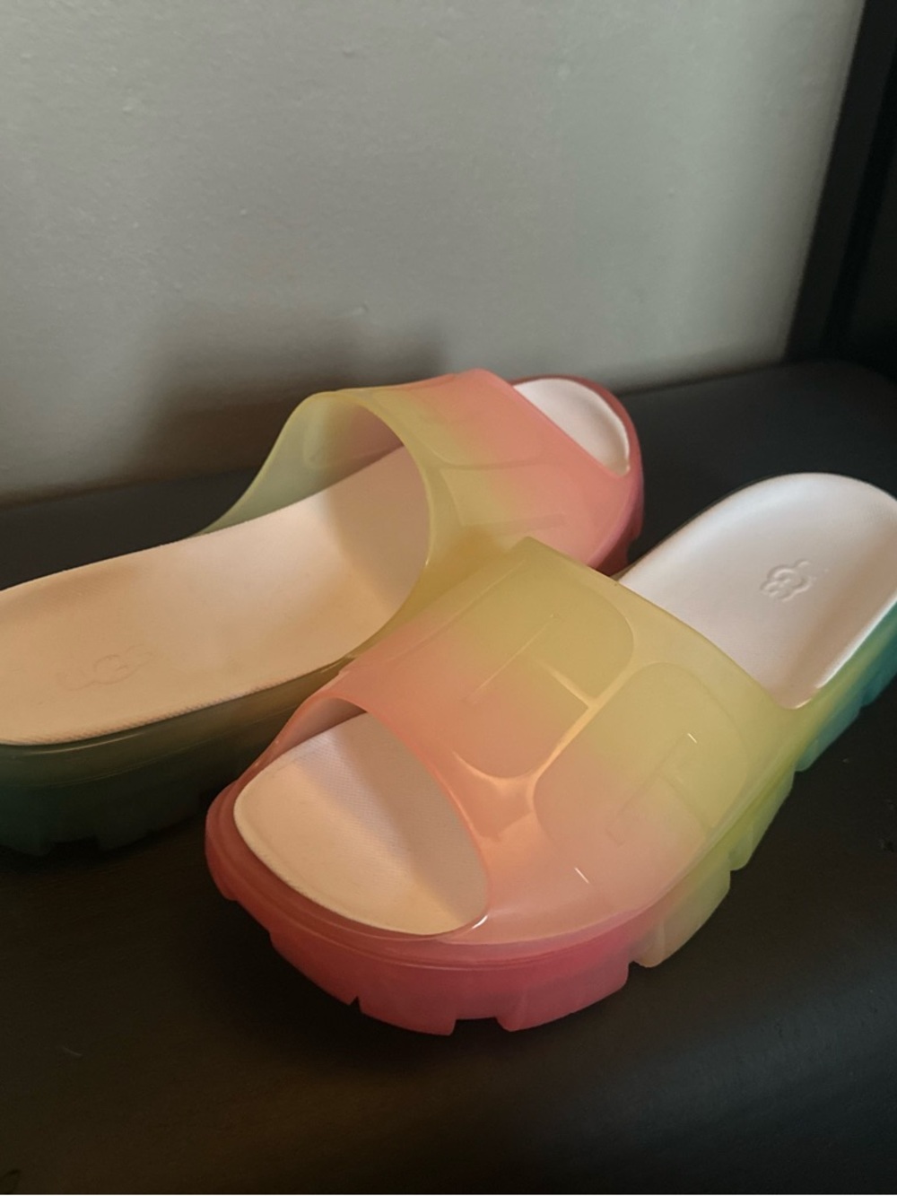 UGG Gradient Slide Sandals in Yellow, Orange, Pink - Picture 3 of 4